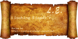Lisching Elemér névjegykártya